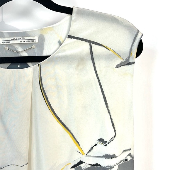 AllSaints Anais Torn Print Sleeveless Shift Dress - Picture 4 of 11